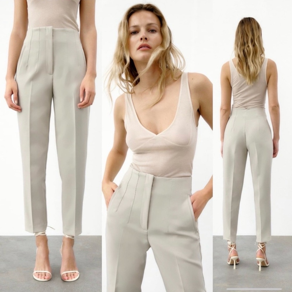 Zara Women's High Rise Beige Jeans